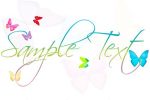 Cute Background with Abstract Butterflies and Sample Text